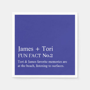 CUSTOMIZED TEXT FUN FACT MODERN STYLISH WEDDING NAPKIN