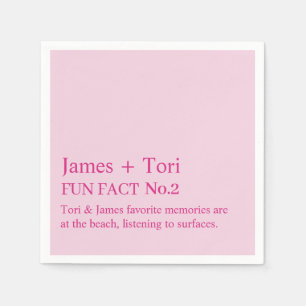 CUSTOMIZED TEXT FUN FACT MODERN STYLISH WEDDING NAPKIN
