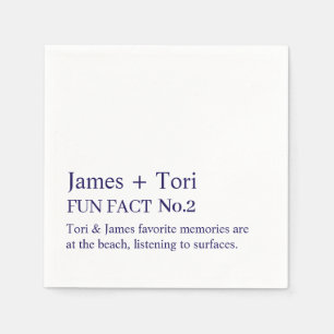 CUSTOMIZED TEXT FUN FACT MODERN STYLISH WEDDING NAPKIN
