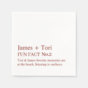 CUSTOMIZED TEXT FUN FACT MODERN STYLISH WEDDING NAPKIN