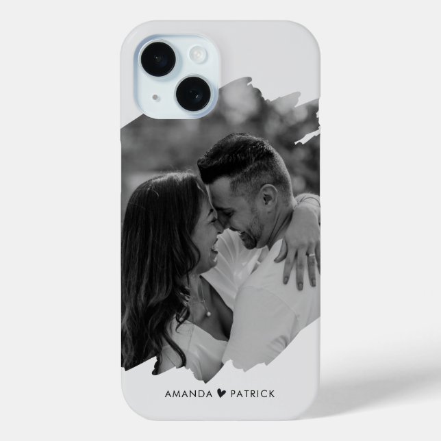 Customized Valentines Day Modern Photo Couple Case-Mate iPhone Case (Back)