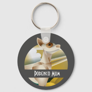 Customized Vintage Podenco Art Deco Dog Key Ring