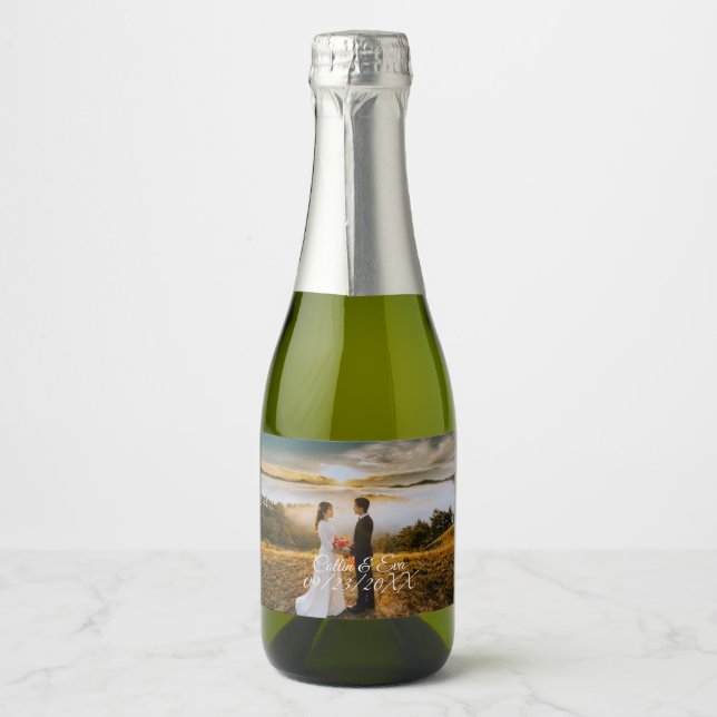 Customized Wedding Bottles Sparkling Wine Label (Front)