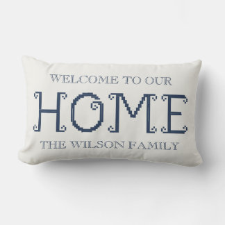 Customized "Welcome to Our Home" with Family Name Lumbar Cushion