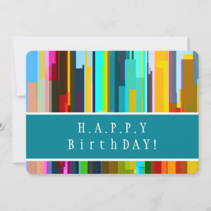 Customized Wish, Modern Abstract Art Birthday Card