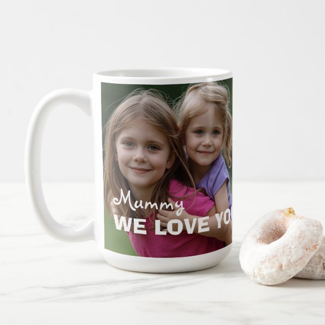 Customized with 2 and text coffee mug (With Donut)
