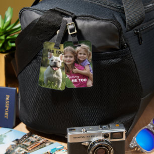 Customized with 2 and text luggage tag