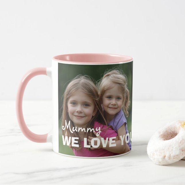 Customized with 2 and text mug (With Donut)