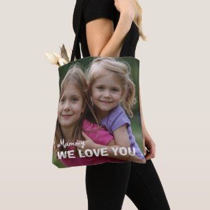 Customized with 2 and text tote bag