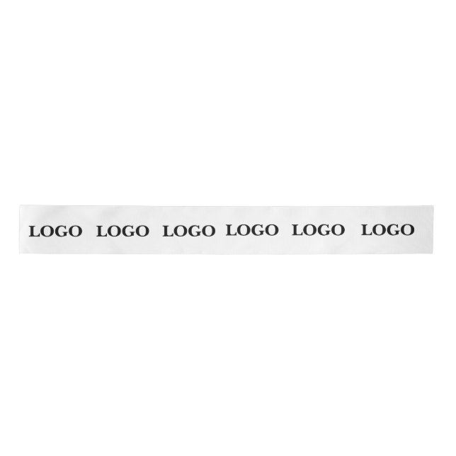 CUSTOMIZED YOUR LOGO STYLISH MODERN SMALL BUSINESS SATIN RIBBON (Front)