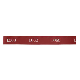 Customized Your Own Logo Stylish Modern Minimal   Satin Ribbon