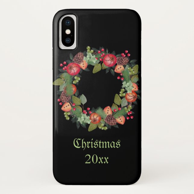 CustomizedChristmas Phone Case with Holiday Wreath (Back)