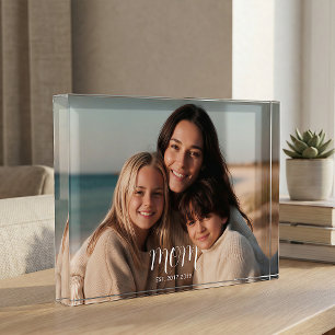 CustomMom Established Modern Script Photo Block