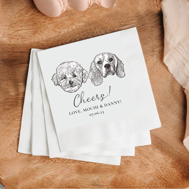 Customn Two Pet Cocktail Napkins Wedding (Creator Uploaded)