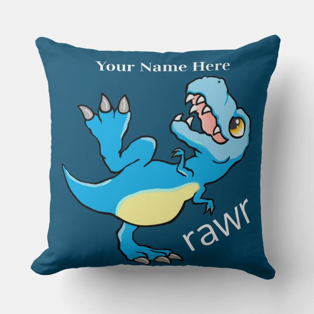 CustomName/ Dinosaur T Rex Rawr Tyrannosaurus Dino Cushion (Front)