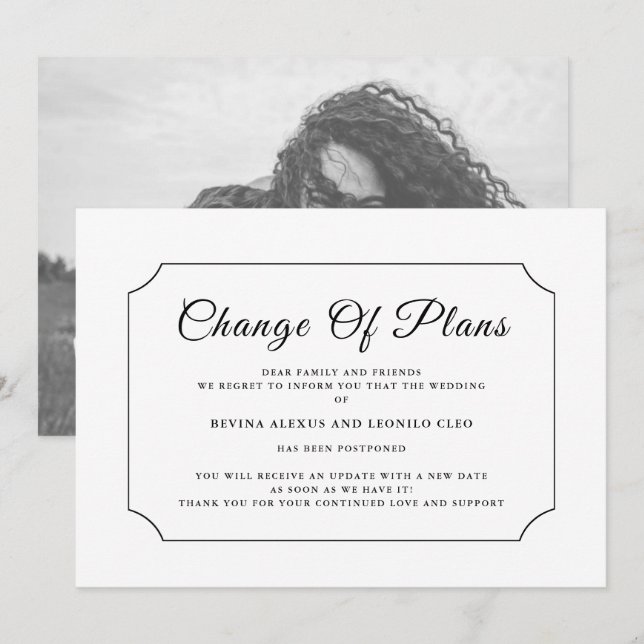 CustomPhoto|Change of Plans|Postponed Announcement (Front/Back)