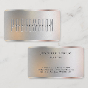 CustomSilver Metallic Look Luxe Premium Pearl Business Card