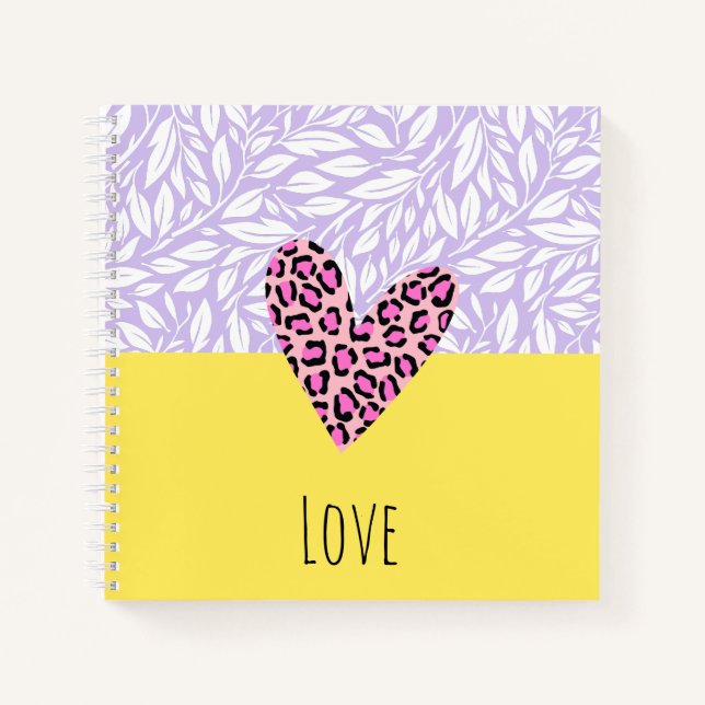Customt text pretty joyful collage art heart notebook (Front)