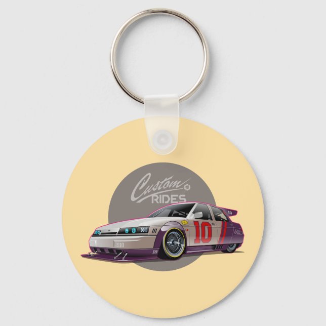 Custon fiction race car concept key ring (Front)