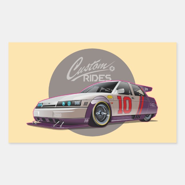 Custon fiction race car concept rectangular sticker (Front)