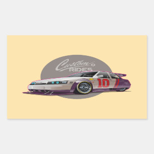 Custon fiction race car concept rectangular sticker