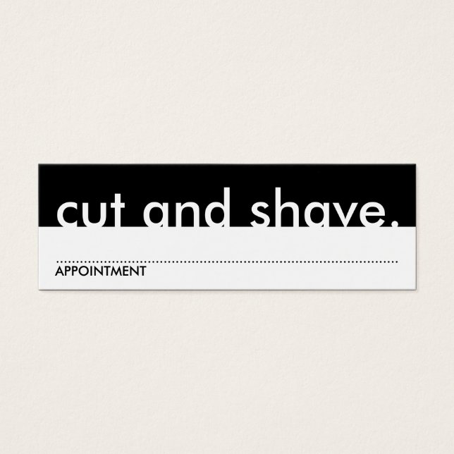 cut and shave. (appointment card) (Front)