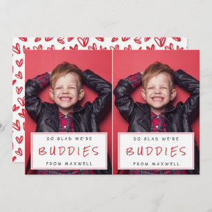 Cut-Apart Photo Classroom Valentines / Red Holiday Card