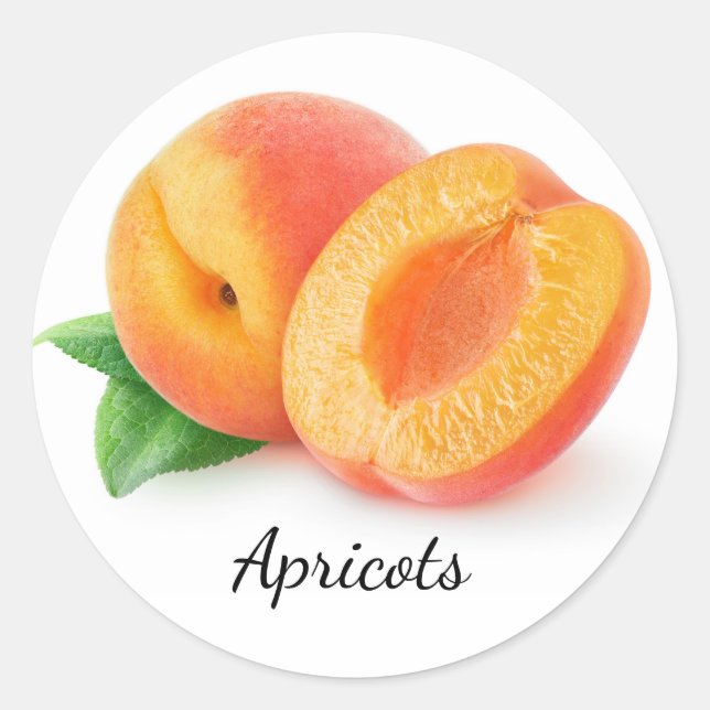 Cut apricots classic round sticker (Front)
