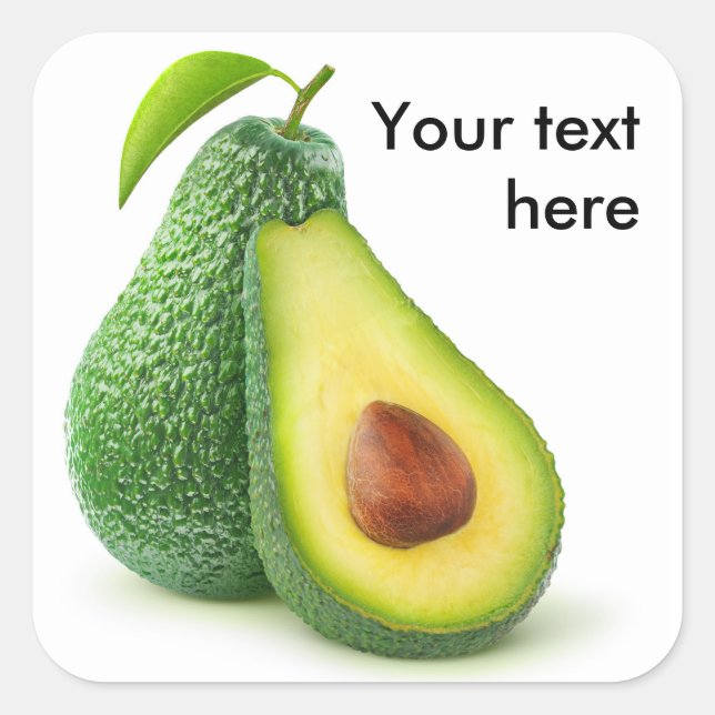 Cut avocado square sticker (Front)