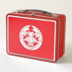 Cut bamboo in embracing bamboo leaves metal lunch box