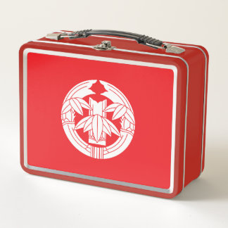 Cut bamboo in embracing bamboo leaves metal lunch box