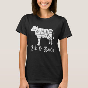 Cut Baste Cow Beef Butcher Cuts Of Meat Diagram St T-Shirt