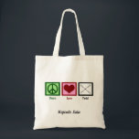 Cut Baton Twirler Personalised Majorette Tote Bag<br><div class="desc">Cute gift for a baton twirler. Majorettes will love this pretty peace sign,  heart,  and baton design. Peace Love Twirl with your monogram.</div>