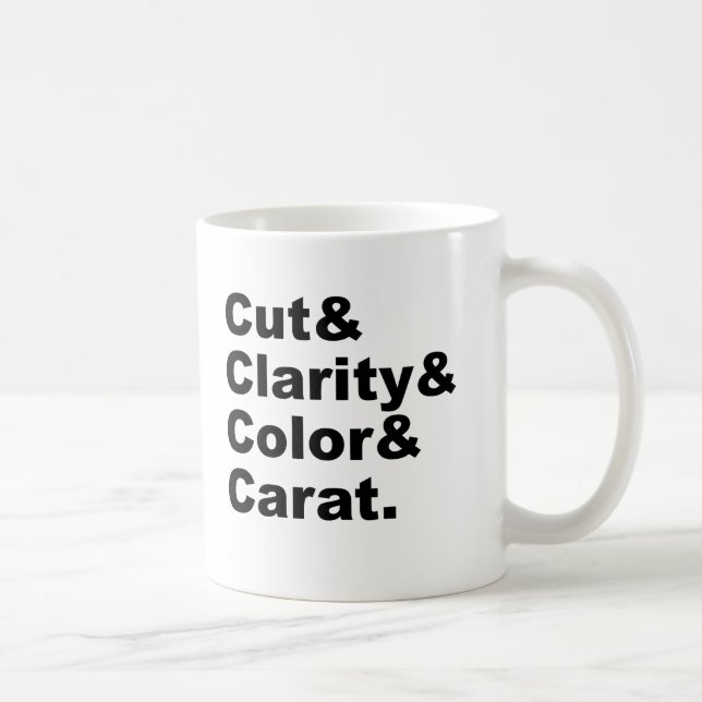 Cut & Clarity & Colour & Carat | Diamond Grading Coffee Mug (Right)