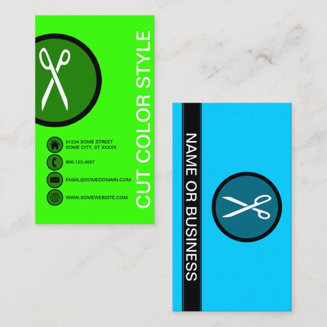CUT COLOR STYLE bubbles Business Card (Front/Back)