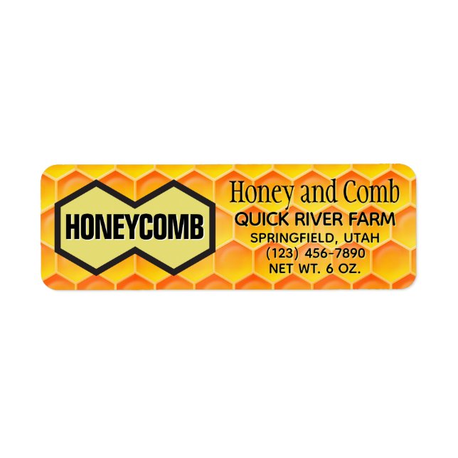 Cut-Comb Honey Box Return Address Label (Front)
