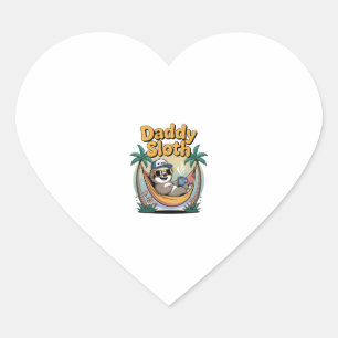 Cut Daddy Sloth Father Heart Sticker
