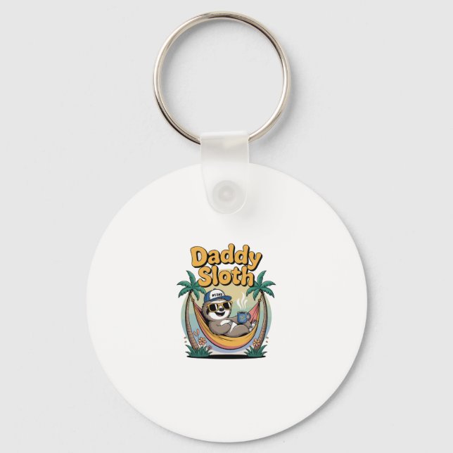 Cut Daddy Sloth Father Key Ring (Front)