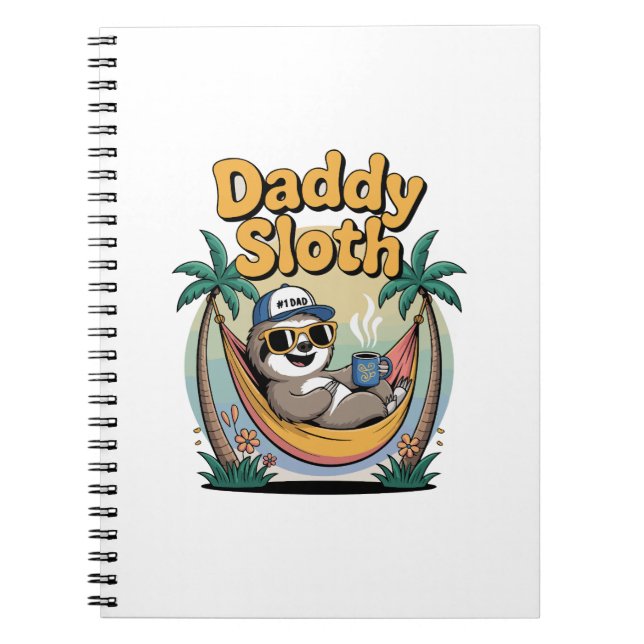 Cut Daddy Sloth Father Notebook (Front)