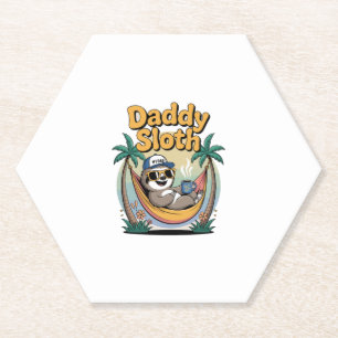 Cut Daddy Sloth Father Paper Coaster