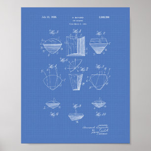 Cut Diamond 1935 Patent Art Blueprint Poster