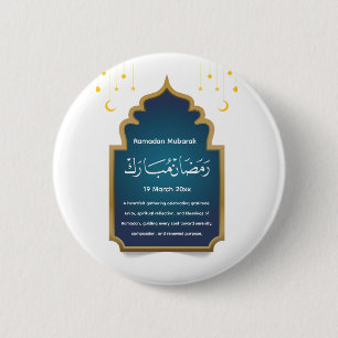 Cut Eid Mubarak   6 Cm Round Badge