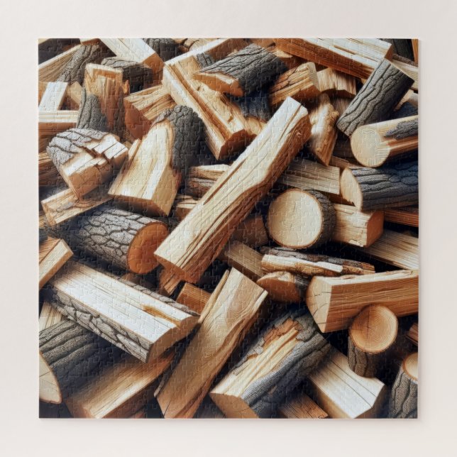 Cut Firewood Jigsaw Puzzle (Vertical)