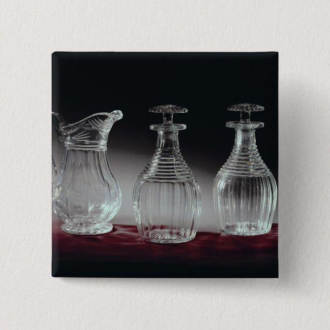 Cut glass decanters and jug, c.1840 15 cm square badge (Front)