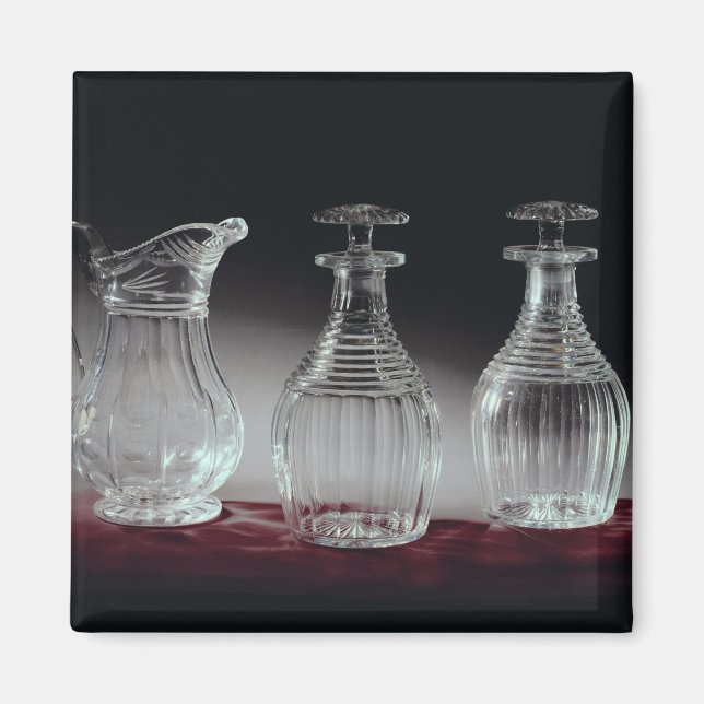 Cut glass decanters and jug, c.1840 magnet (Front)