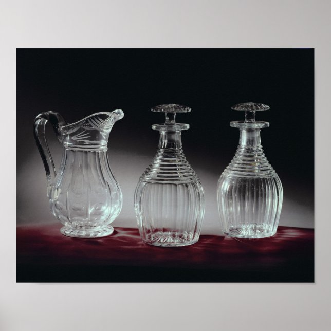 Cut glass decanters and jug, c.1840 poster (Front)