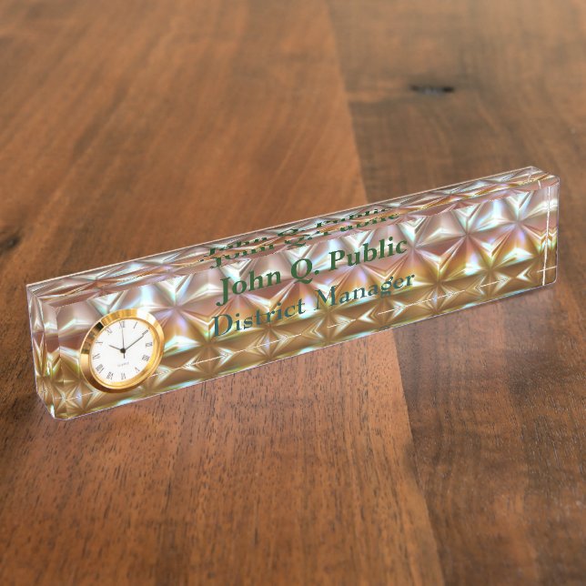 Cut Glass Desk Nameplate (Side)