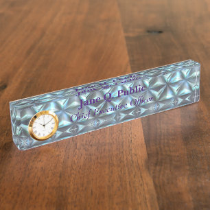 Cut Glass Desk Nameplate