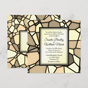 Cut Glass Mosaic Gold Wedding Invitation