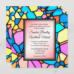 Cut Glass Mosaic Wedding Invitation